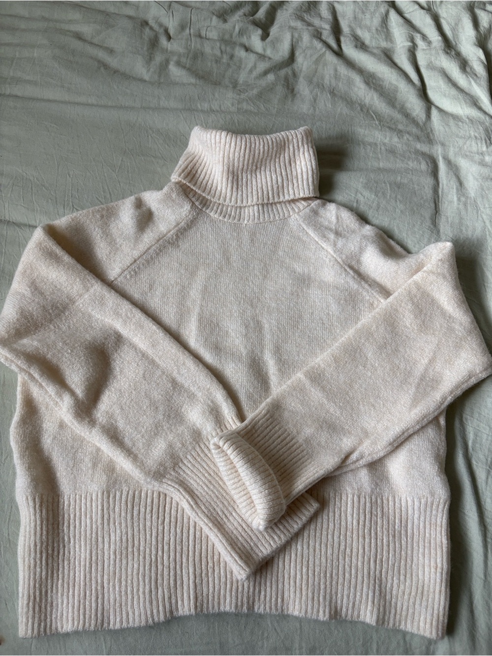 Zara Cream Turtleneck Sweater - Soft Ribbed Hem